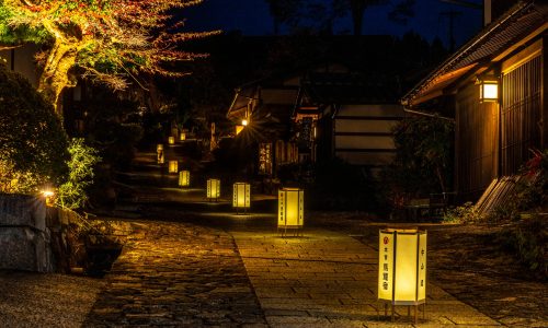 岐阜県中津川市馬籠馬籠宿あかり街道